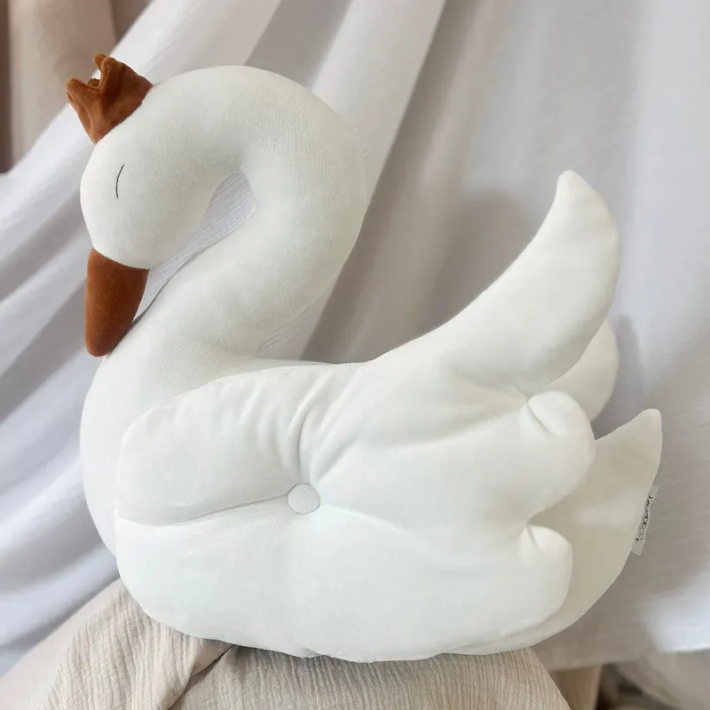 Jucărie Textilă Lebădă din Catifea, White Swan Serenity